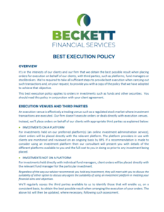 Best execution policy