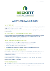 Whistleblowing policy